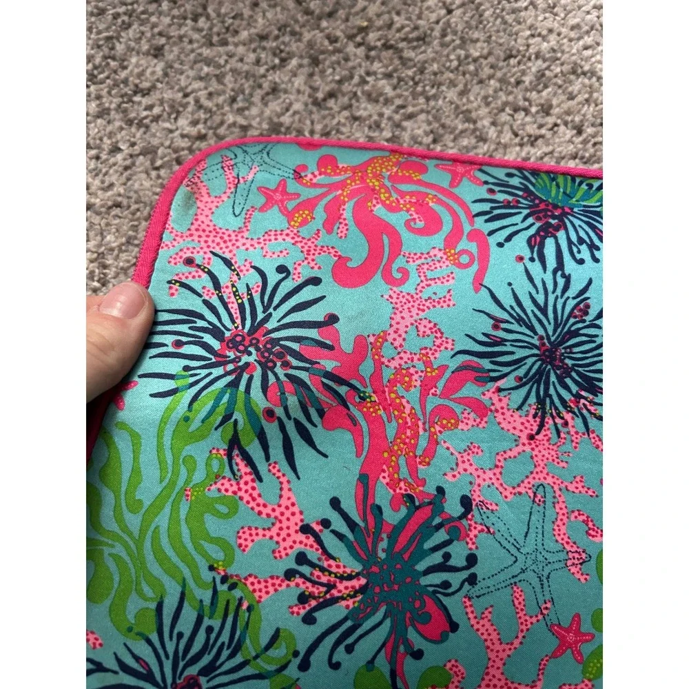 Lilly Pulitzer‎ Neoprene Tablet Sleeve Blue Pink Coral Sea Life Padded Case 10.5